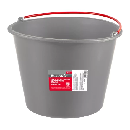 Ведро строительное пластмассовое Matrix 12 л, ударопрочное, обрезиненная ручка, 81462 купить в Надыме