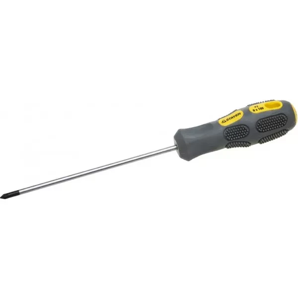 Отвертка STAYER "PROFESSIONAL" "MAX-GRIP" слесарная, Cr-V, намагниченная, PZ №0х100мм 25822-0-100 G купить в Надыме