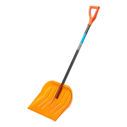 Лопата для уборки снега поликарбонат Сибртех, 465х410х1390 мм, стальной черенок, усиленная 61655 купить в Надыме