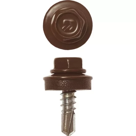 Саморезы ЗУБР &quot;ПРОФЕССИОНАЛ&quot; окраш., RAL 8017 шокол.-коричн., для крепл. кров. матер. к металл. констр., 5.5x19мм, 500шт 4-300315-55-019-8017 купить в Надыме