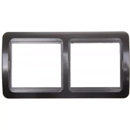 Панель СВЕТОЗАР &quot;ГАММА&quot; накладная, горизонтальная, цвет темно-серый металлик, 2 гнезда SV-54146-DM купить в Надыме