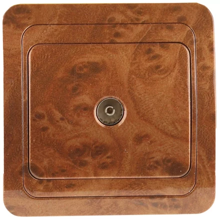 Розетка СВЕТОЗАР "ГАММА" телевизионная, цвет орех SV-54115-N купить в Надыме