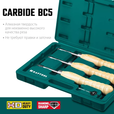 Набор профессиональных ручных резцов по дереву KRAFTOOL 18369 купить в Надыме