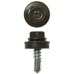 Саморезы ЗУБР окраш., RAL 8028 земел.-коричн., для крепл. кров. матер. к металл. констр., 5.5x19мм, 2500шт 4-300310-55-019-8028