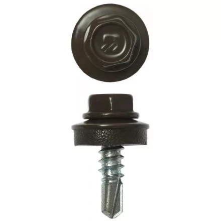 Саморезы ЗУБР окраш., RAL 8028 земел.-коричн., для крепл. кров. матер. к металл. констр., 5.5x19мм, 2500шт 4-300310-55-019-8028 купить в Надыме