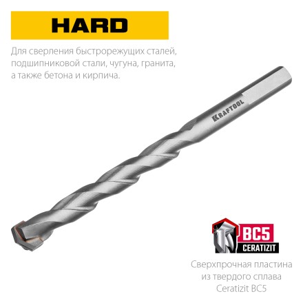 Cверла специальные по твёрдым материалам HARD 29177-100-6 купить в Надыме