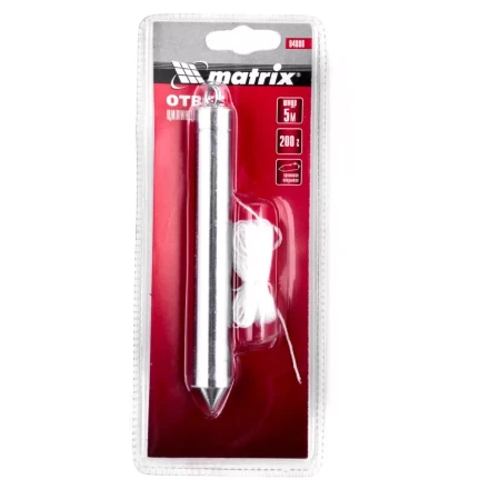 Отвес цилиндрический 200 г шнур 5 м Matrix 84886 купить в Надыме