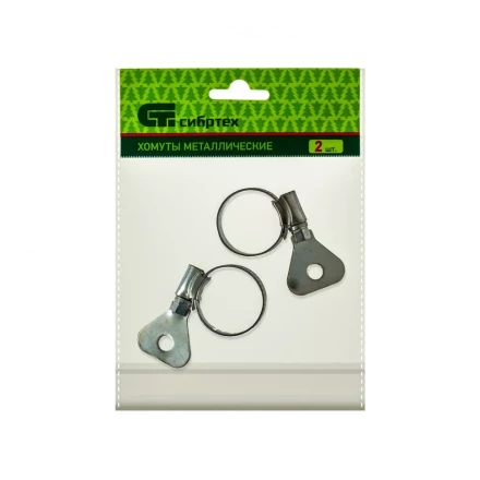 Хомуты металлические червячные 16-25 мм ширина 10 мм W1 с металлическим ключом 2 шт Сибртех 476507 купить в Надыме