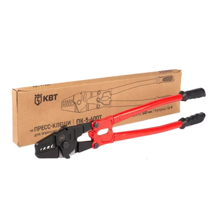 Пресс-клещи КВТ ПК-5-600Т с матрицей для опрессовки стальных тросов овальными алюминиевыми и медными втулками (91984) купить в Надыме