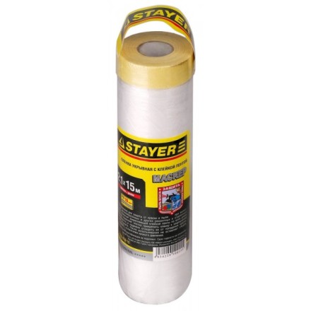 Пленка STAYER &quot;PROFESSIONAL&quot; защитная с клейкой лентой &quot;МАСКЕР&quot;, HDPE, 9мкм, 2,1х15м 12255-210-15 купить в Надыме