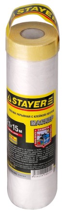 Пленка STAYER &quot;PROFESSIONAL&quot; защитная с клейкой лентой &quot;МАСКЕР&quot;, HDPE, 9мкм, 2,1х15м 12255-210-15 купить в Надыме
