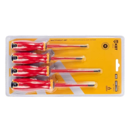 Набор диэлектрических отверток КВТ SLIM VDE НИО-2204 сталь S2, профиль SL, PH, 4 шт. (88931) купить в Надыме