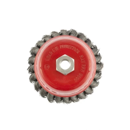 Щетка для УШМ 100 мм М14 "чашка" двухрядная крученая проволока 0,35 мм MTX 74677 купить в Надыме