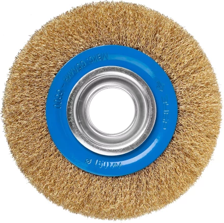 ЗУБР "ПРОФЕССИОНАЛ". Щетка дисковая для точильно-шлифовального станка, витая стальная латунирован проволока 0,3мм, 150х32мм 35186-150_z01 купить в Надыме