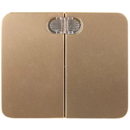 Выключатель СВЕТОЗАР "ГАММА" с подсветкой, двухклавишный, без вставки и рамки, цвет золотой металлик, 10A/~250B SV-54135-GM купить в Надыме