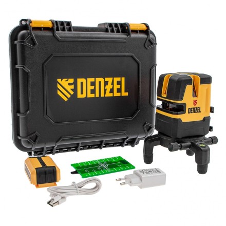 Лазерный уровень LX 06 Green, 30 м, 520 нм, аккумулятор Li 5200 mAh, резьба 5/8&quot; Denzel 35072 купить в Надыме