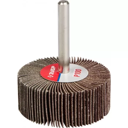 Круг шлифовальный ЗУБР "МАСТЕР" веерный лепестковый, на шпильке, тип КЛО, зерно-электрокорунд нормальный, P100, 20х50мм 36601-100 купить в Надыме