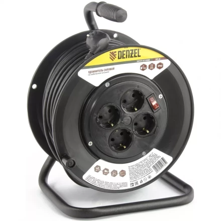 Удлинитель силовой на кабельной катушке 50м 4 розетки 16А серия УХз16 DENZEL 95906 купить в Надыме