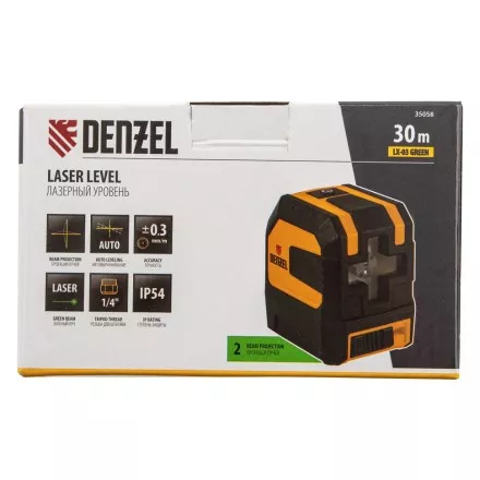 Лазерный уровень LX 03 Green, 30 м, 520 нм, резьба 1/4&quot; Denzel 35058 купить в Надыме
