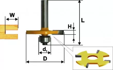 Фреза кромочная фальцевая Ф50,8Х4 мм хвостовик 8 мм Энкор 46348 купить в Надыме