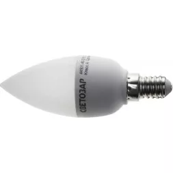 Лампа СВЕТОЗАР светодиод &quot;LED technology&quot;, диммируемая, свеча, цоколь E14(миньон), тепл бел свет (2700К), 45 (5Вт), 220В 44501-40-D