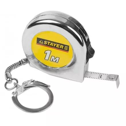 Рулетка-брелок STAYER &quot;STANDARD&quot; &quot;MINI&quot;, цвет хромовый, 1мх6мм 34140-1_z01 купить в Надыме