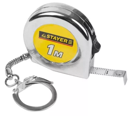 Рулетка-брелок STAYER &quot;STANDARD&quot; &quot;MINI&quot;, цвет хромовый, 1мх6мм 34140-1_z01 купить в Надыме