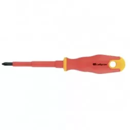 Отвертка диэлектрическая PH1*80mm, CrV, до 1000В, двухкомпонентная рукоятка Сибртех 12930
