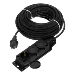 Удлинитель-шнур силовой Denzel Top Series , КГТТ, 20м, 3 розетки, 3 x 2,5 мм, 3 м 37423