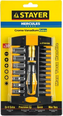 Набор STAYER &quot;MASTER&quot; HERCULES: Отвертки, Cr-V, эргономичная двухкомпонентная рукоятка, 30предм, в боксе 25055-H30 купить в Надыме