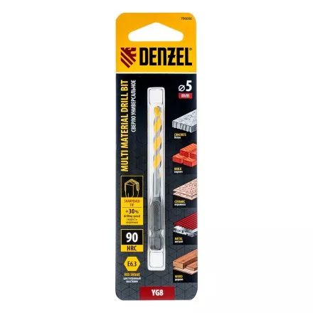 Сверло универсальное, Multi cut, 5 мм Denzel 706006 купить в Надыме