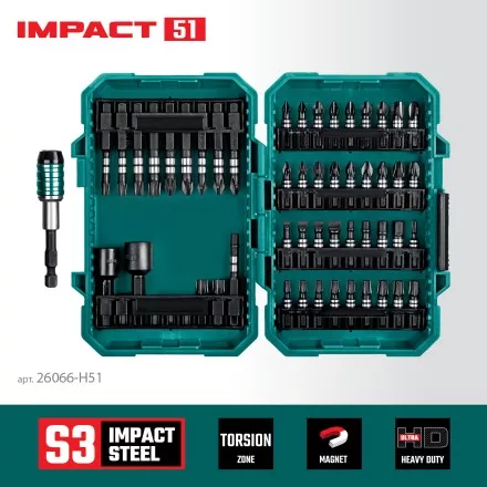 Набор ударных торсионных бит KRAFTOOL Impact, Cr-Mo-V-Nb сталь 26066-H51 купить в Надыме