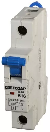 Выключатель автоматический СВЕТОЗАР 1-полюсный, 50 A, &quot;B&quot;, откл. сп. 6 кА, 230 / 400 В SV-49051-50-B купить в Надыме