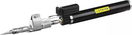 Газовая горелка STAYER &quot;PROFESSIONAL&quot;, 2в1, пьезоподжиг, регулировка пламени, 4 насадки, 1200С 55505-H6 купить в Надыме