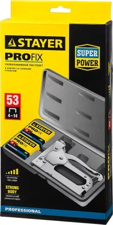 Степлер &quot;Pro 53&quot; для скоб тип 53 (4-14 мм), в кейсе, STAYER Professional 3150-H4_z01 купить в Надыме