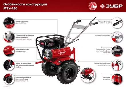Мотоблок бензиновый усиленный МТУ-450 серия МАСТЕР купить в Надыме
