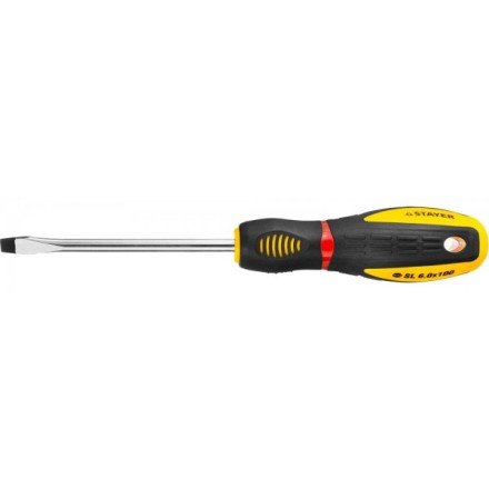 Отвертка STAYER &quot;PROFI&quot; &quot;PROTech&quot;, двухкомп рукоятка, намагниченная, Cr-Mo, SL6,0x100мм 25131-06-10_z02 купить в Надыме