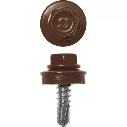 Саморезы ЗУБР "ПРОФЕССИОНАЛ" окраш., RAL 8017 шокол.-коричн., для крепл. кров. матер. к металл. констр., 5.5x25мм, 420шт 4-300315-55-025-8017 купить в Надыме