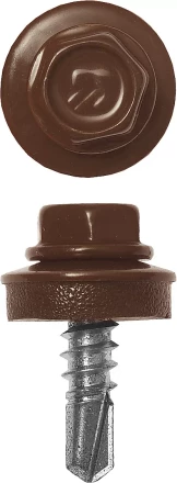 Саморезы ЗУБР "ПРОФЕССИОНАЛ" окраш., RAL 8017 шокол.-коричн., для крепл. кров. матер. к металл. констр., 5.5x25мм, 420шт 4-300315-55-025-8017 купить в Надыме