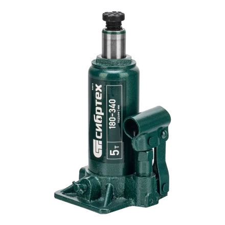 Домкрат гидравлический бутылочный Сибртех 50814, 5 т, 180-340 мм, в пласт. кейсе купить в Надыме