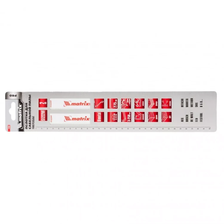 Полотна универсальные для сабельной пилы S1222VF   275/1,8-2,5мм Bimetal 2штуки  PRO Matrix 782003 купить в Надыме