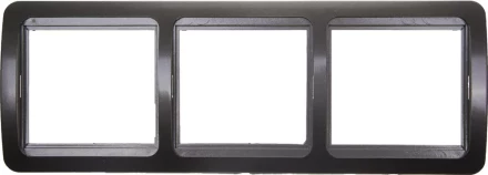 Панель СВЕТОЗАР "ГАММА" накладная, горизонтальная, цвет темно-серый металлик, 3 гнезда SV-54148-DM купить в Надыме