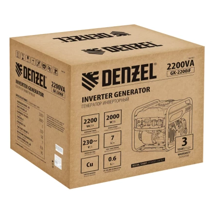 Генератор инверторный DENZEL GK-2200iF, 2,2 кВт, 230 В, ручной старт купить в Надыме