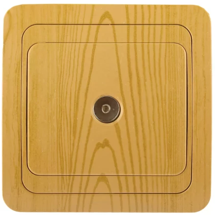 Розетка СВЕТОЗАР "ГАММА" телевизионная, цвет ольха SV-54115-A купить в Надыме