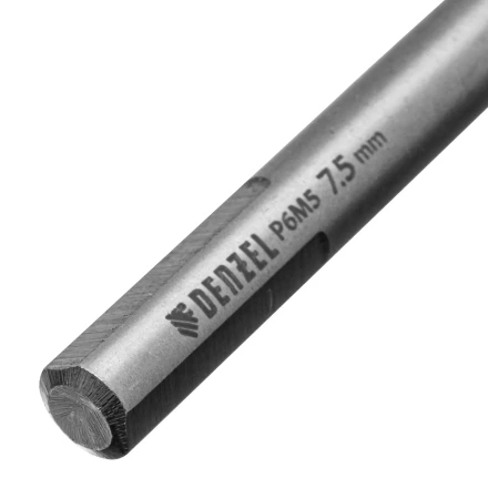 Сверло спиральное по металлу Denzel 7,5 x 109мм, Р6М5, Golden Tip, многогранная заточка, 718281 купить в Надыме