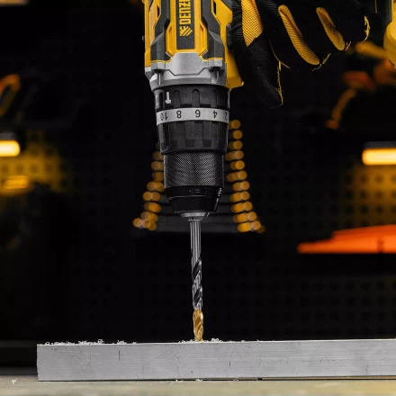 Сверло спиральное по металлу Denzel 7,5 x 109мм, Р6М5, Golden Tip, многогранная заточка, 718281 купить в Надыме