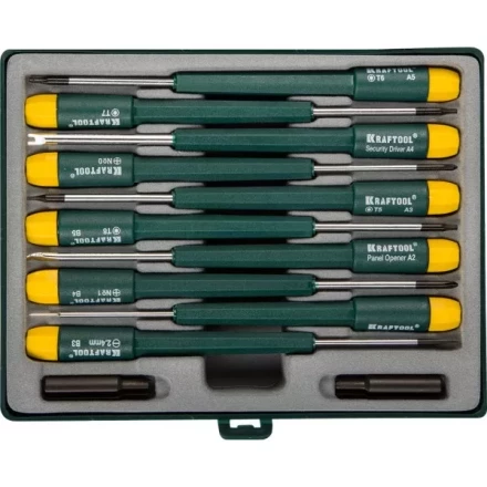 Набор KRAFTOOL Отвертки для ремонта мобильных телефонов, 12 предметов 25616-H12 купить в Надыме