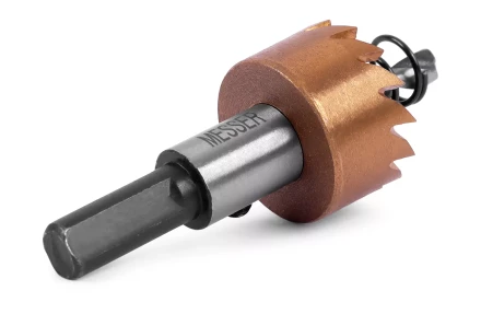 HSS-TiN коронка MESSER  22мм с центр. сверлом и толкающей пружиной для  лист. материала  до 2 мм ц/х купить в Надыме