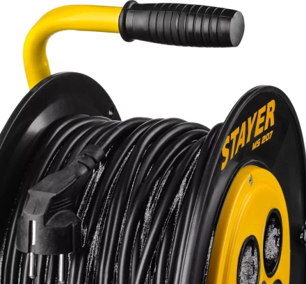 Удлинитель на катушке, 20 м, 1300 Вт, 4 гнезда, ПВС 2x0,75 мм2, STAYER 55073-20 купить в Надыме