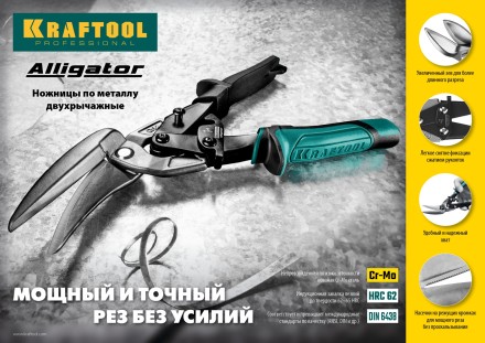 Ножницы по металлу двухрычажные Alligator 2328-RL купить в Надыме